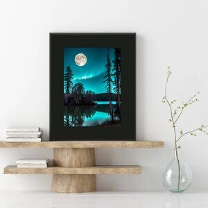 8" X 10" Blue Moon art print with 11" X 14" black mat included